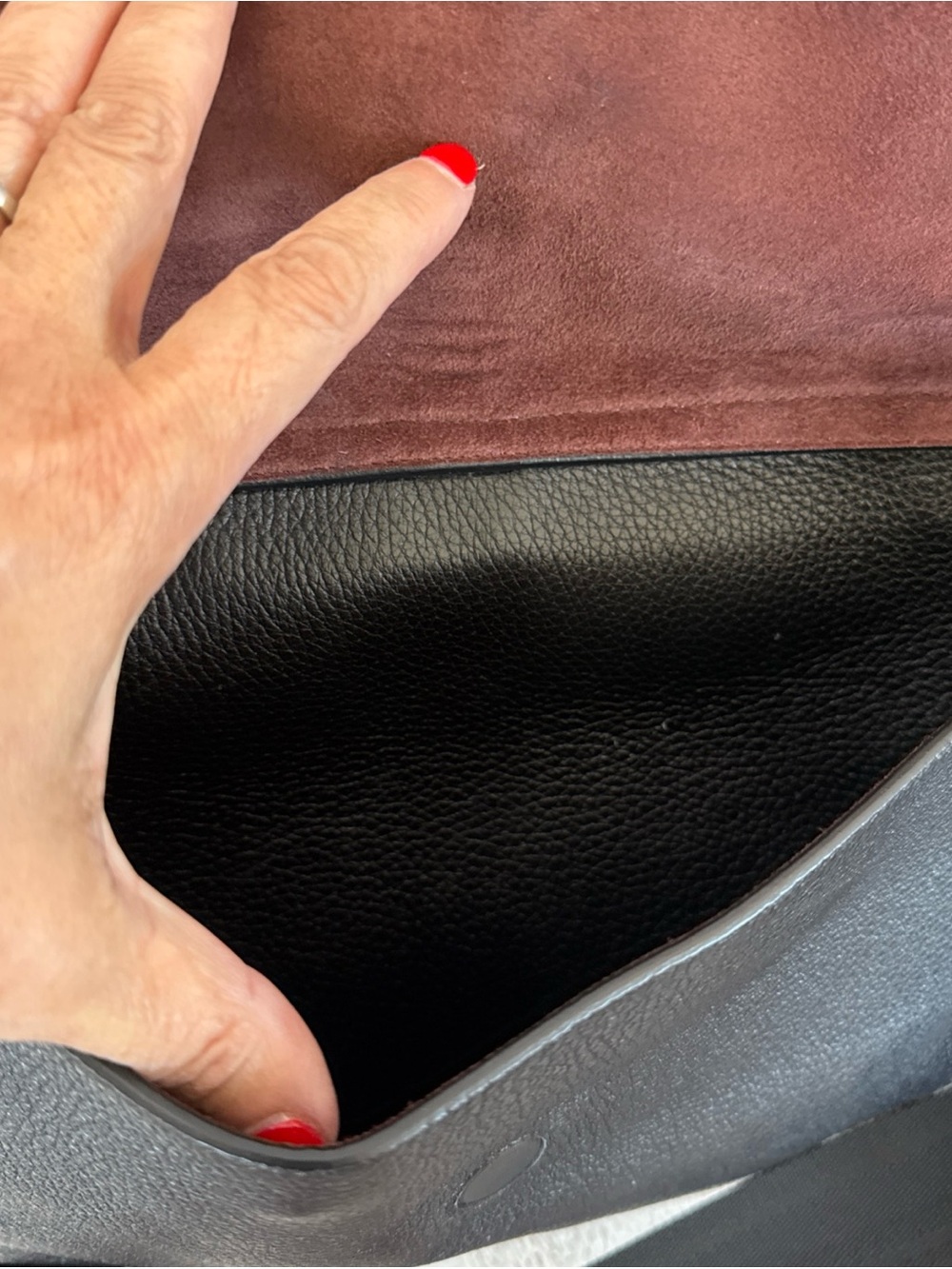 Smythson of Bond Street Burlington Black Pebble Leather Bag Montblanc Strap - Picture 5 of 15